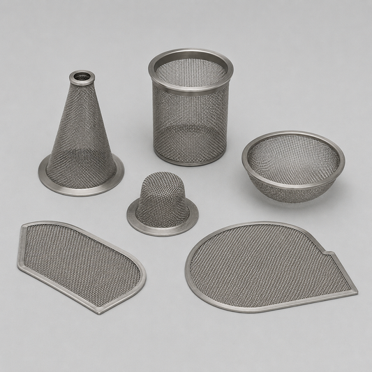 Custom formed wire mesh filter components